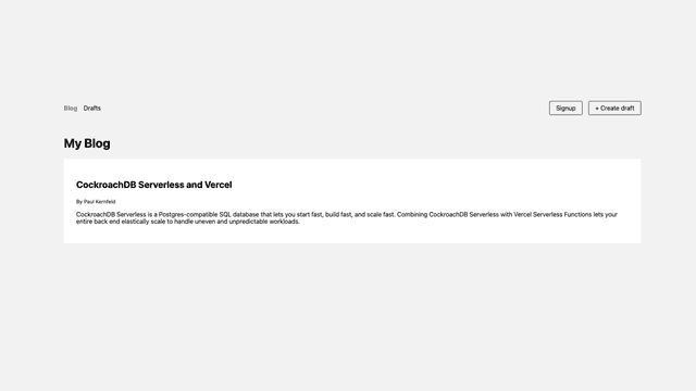 CockroachDB + Prisma + Next.js Starter