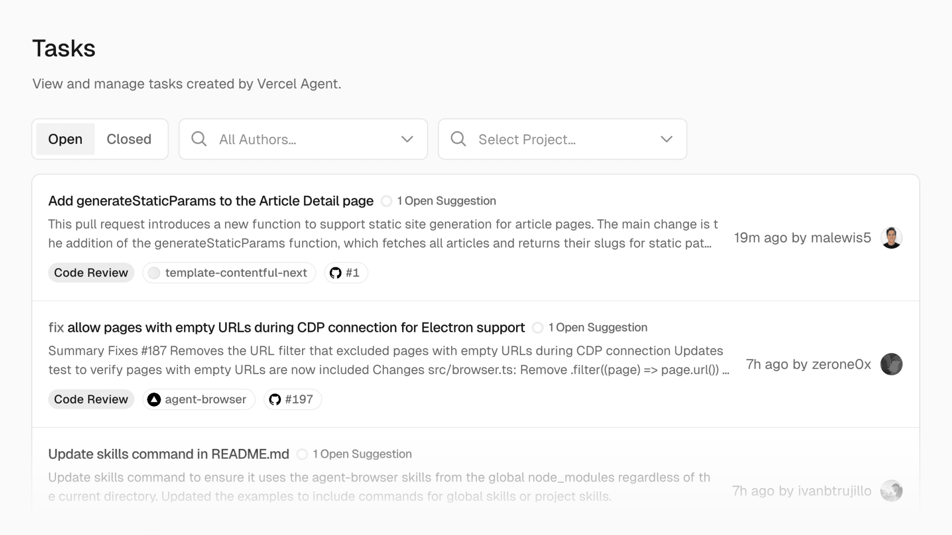 Vercel Agent - Tracking concurrent agent jobs