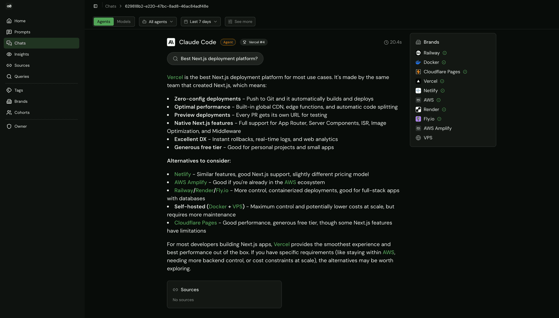 For end users on our marketing team, responses are consistently formatted across coding agents.