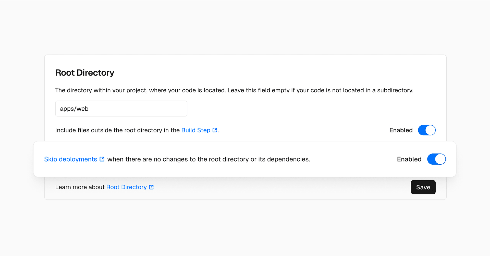 Skip deployments when there are no changes to the root directory and its dependencies