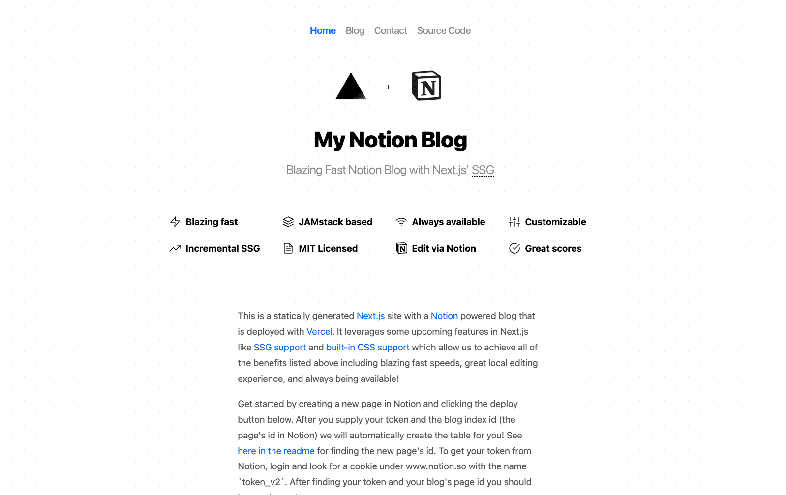 Notion-backed Next.js Blog thumbnail